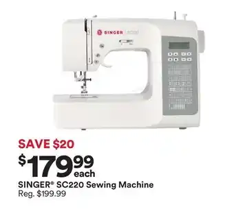 Michaels Singer sc220 sewing machine offer