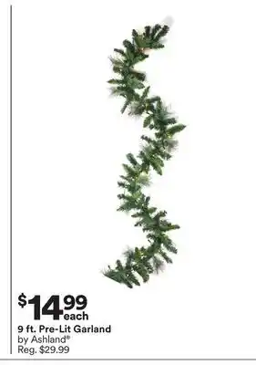 Michaels 9 ft. pre-lit garland by ashland offer