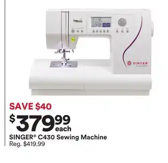 Michaels Singer c430 sewing machine offer