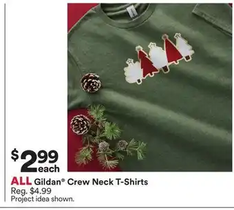 Michaels All gildan crew neck t-shirts offer
