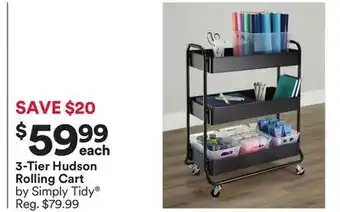 Michaels 3-tier hudson rolling cart by simply tidy offer