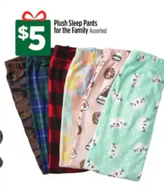 Dollar General Plush sleep pants for the family offer