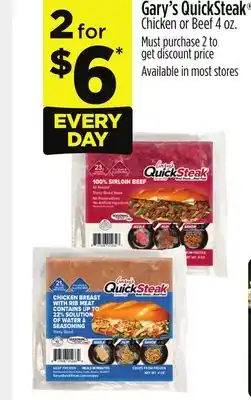 Dollar General Gary's quicksteak chicken or beef offer