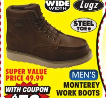 Big 5 Lugz monterey steel toe men's wide work boots offer