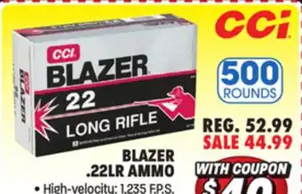 Big 5 Cci blazer .22 long rifle high-velocity ammo offer