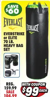 Big 5 Everlast 70-lb. everstrike heavy bag kit offer