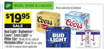 Dollar General Bud light , budweiser , coors , coorslight or miller lite or michelob ultra offer