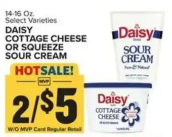 Food Lion DAISY COTTAGE CHEESE OR SQUEEZE SOUR CREAM offer