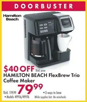 Boscov's Hamilton beach flexbrew trio coffee maker offer