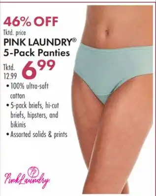 Boscov's Pink laundry 5-pack panties offer