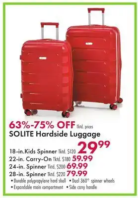 Boscov's Solite hardside luggage offer