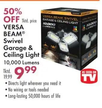 Boscov's Versa beam swivel garage & ceiling light offer
