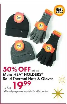 Boscov's Mens heat holders solid thermal hats gloves offer