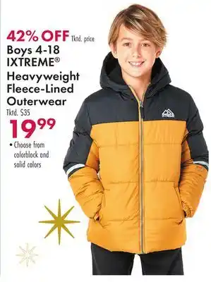 Boscov's Boys 4-18 ixtreme heavyweight fleece-lined outerwear offer