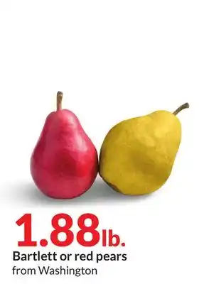 Hy-Vee Bartlett or red pears offer