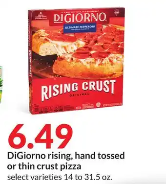 Hy-Vee Digiorno rising, hand tossed or thin crust pizza offer