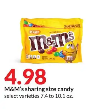 Hy-Vee M & m' s sharing size candy offer