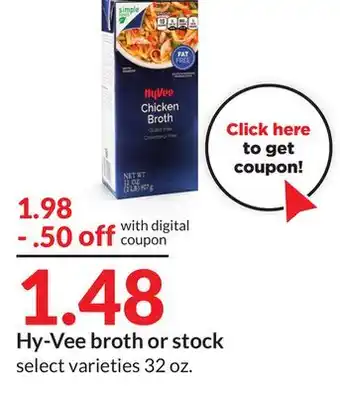 Hy-Vee Hy-vee broth or stock offer
