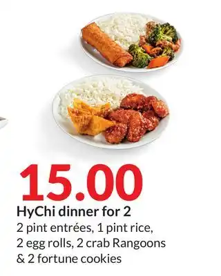 Hy-Vee Hychi dinner for 2 offer