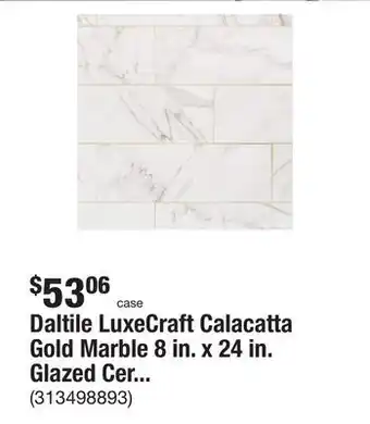 The Home Depot Daltile luxecraft calacatta gold marble 8 in. x 24 in. glazed ceramic wall tile (13.3 sq. ft./case) offer