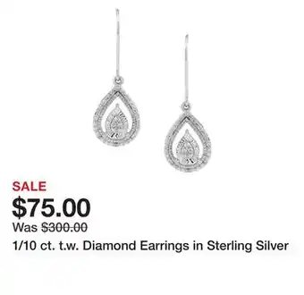 Belk 1/10 ct. t.w. diamond earrings in sterling silver offer