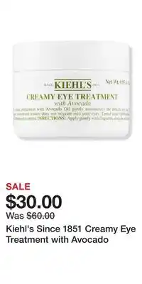 Ulta Beauty Kiehl's since 1851 creamy eye treatment with avocado offer