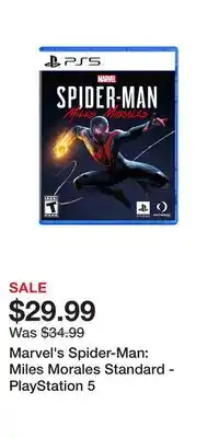 Game Stop Marvel's spider-man: miles morales standard - playstation 5 offer