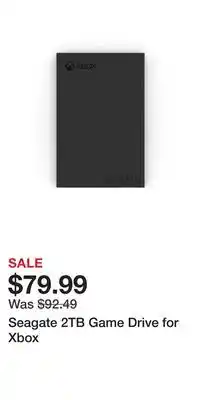 Game Stop Seagate 2tb game drive for xbox offer