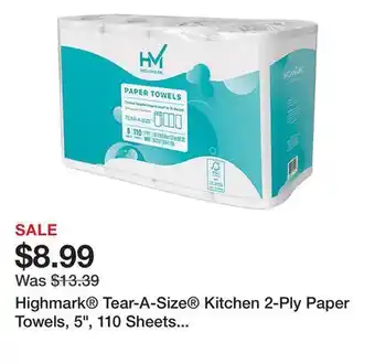 Office Depot Highmark tear-a-size kitchen 2-ply paper towels, 5, 110 sheets per roll, pack of 8 rolls offer