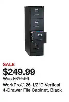 Office Depot Workpro 26-1/2d vertical 4-drawer file cabinet, black offer