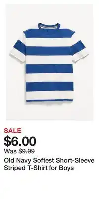 Old Navy Old navy softest short-sleeve striped t-shirt for boys offer