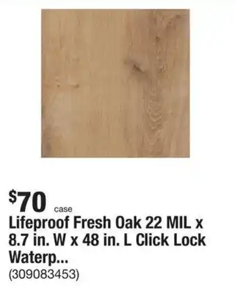 The Home Depot Lifeproof Fresh Oak 22 MIL x 8.7 in. W x 48 in. L Click Lock Waterp... offer