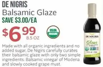 Jimbo's DE NIGRIS Balsamic Glaze offer