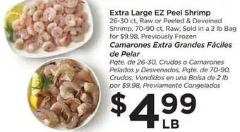 Food 4 Less Extra large ez peel shrimp offer