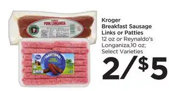 Food 4 Less Kroger breakfast sausage links or patties offer