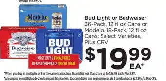 Food 4 Less Bud light or budweiser offer