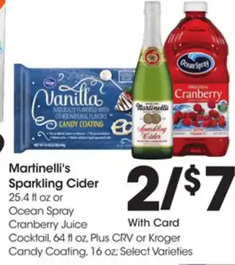 Ralphs Martinelli's sparkling cider offer