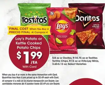 Ralphs Lay's potato or kettle cooked potato chips offer