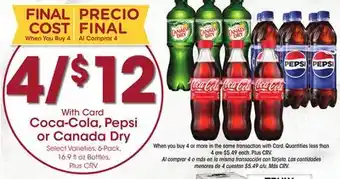 Ralphs Coca-cola, pepsi or canada dry offer