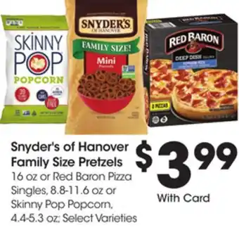 Ralphs Snyder's of hanover family size pretzels offer