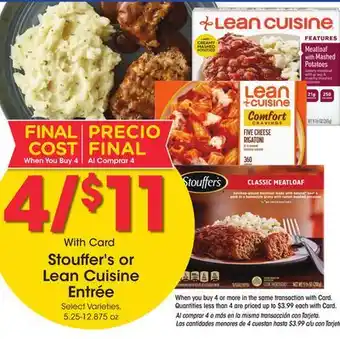 Ralphs Stouffer's or lean cuisine entrée offer
