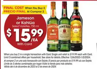 Ralphs Jameson or kahlúa offer