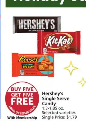 Albertsons Hershey's single serve candy offer