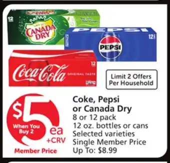 Albertsons Coke, pepsi or canada dry offer