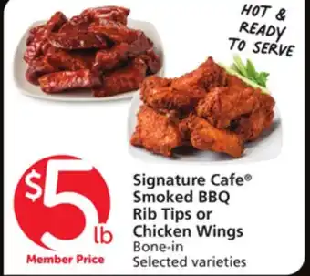 Albertsons Signature cafe smoked bbq rib tips or chicken wings offer