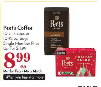 Pavilions Peet's coffee offer