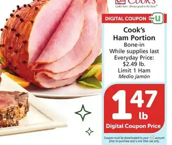 Vons Cook's ham portion offer