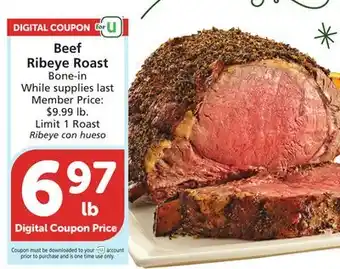 Vons Beef ribeye roast offer