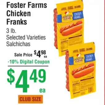 Smart & Final Foster farms chicken franks offer