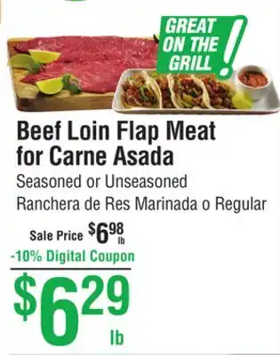 Smart & Final Beef loin flap meat for carne asada offer